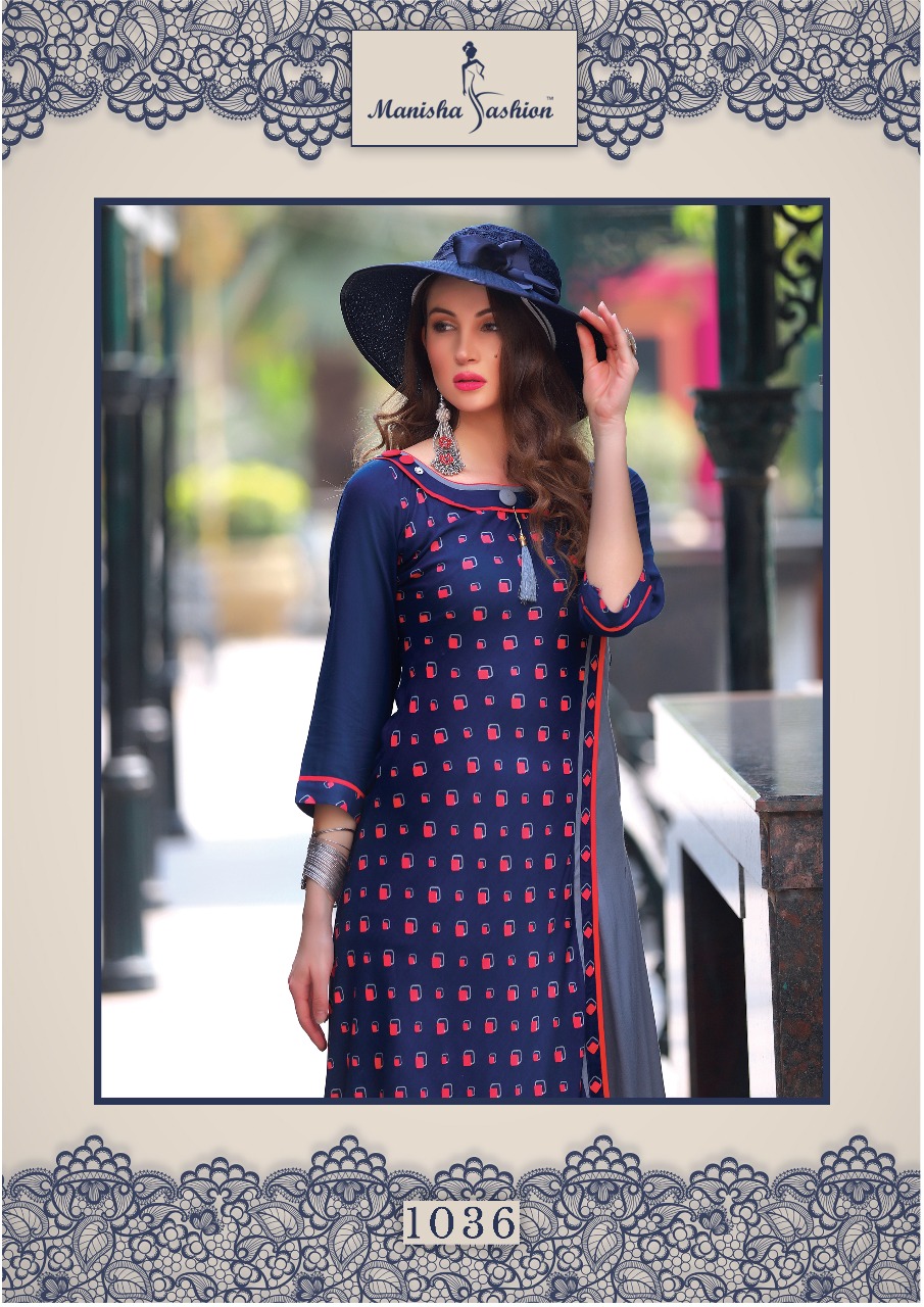 Mantra By Manisha Fashion 1031 To 1040 Series Beautiful Stylish Fancy Colorful Casual Wear & Ethnic Wear Heavy Rayon Printed Kurtis At Wholesale Price
