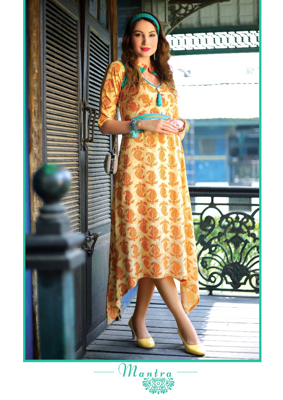 Mantra By Manisha Fashion 1031 To 1040 Series Beautiful Stylish Fancy Colorful Casual Wear & Ethnic Wear Heavy Rayon Printed Kurtis At Wholesale Price