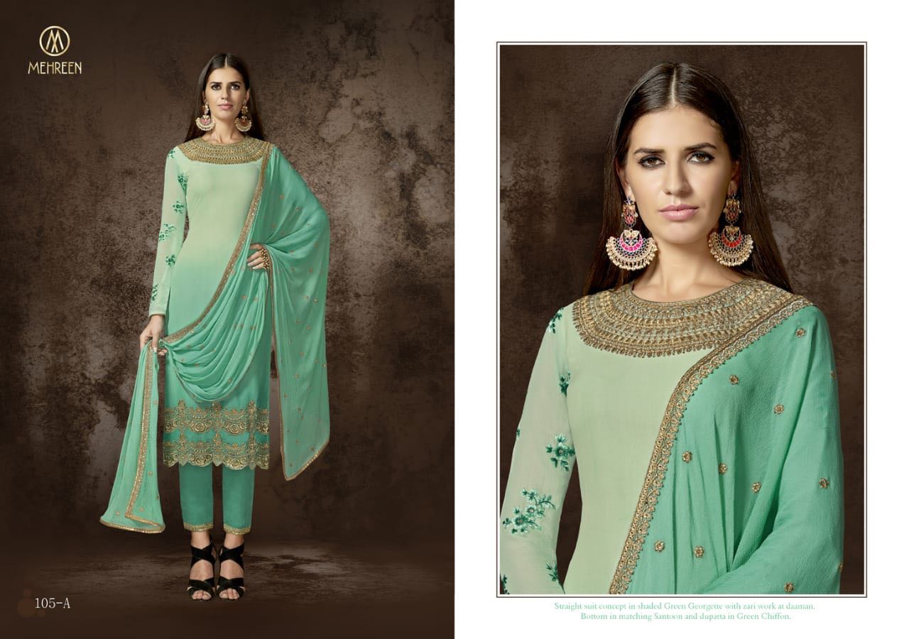 Mehreen Vol-2 By Nakshatra Creation 105-a To 108-b Series Designer Suits Collection Beautiful Stylish Fancy Colorful Party Wear & Occasional Wear Premium Georgette Dresses At Wholesale Price