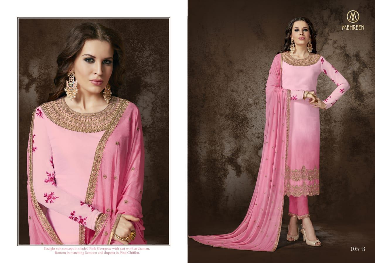 Mehreen Vol-2 By Nakshatra Creation 105-a To 108-b Series Designer Suits Collection Beautiful Stylish Fancy Colorful Party Wear & Occasional Wear Premium Georgette Dresses At Wholesale Price