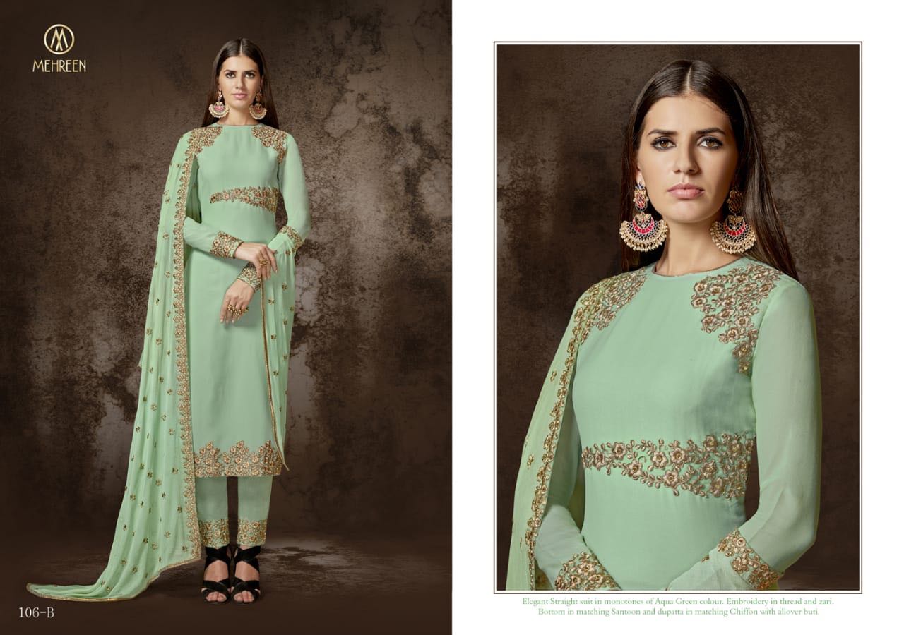 Mehreen Vol-2 By Nakshatra Creation 105-a To 108-b Series Designer Suits Collection Beautiful Stylish Fancy Colorful Party Wear & Occasional Wear Premium Georgette Dresses At Wholesale Price