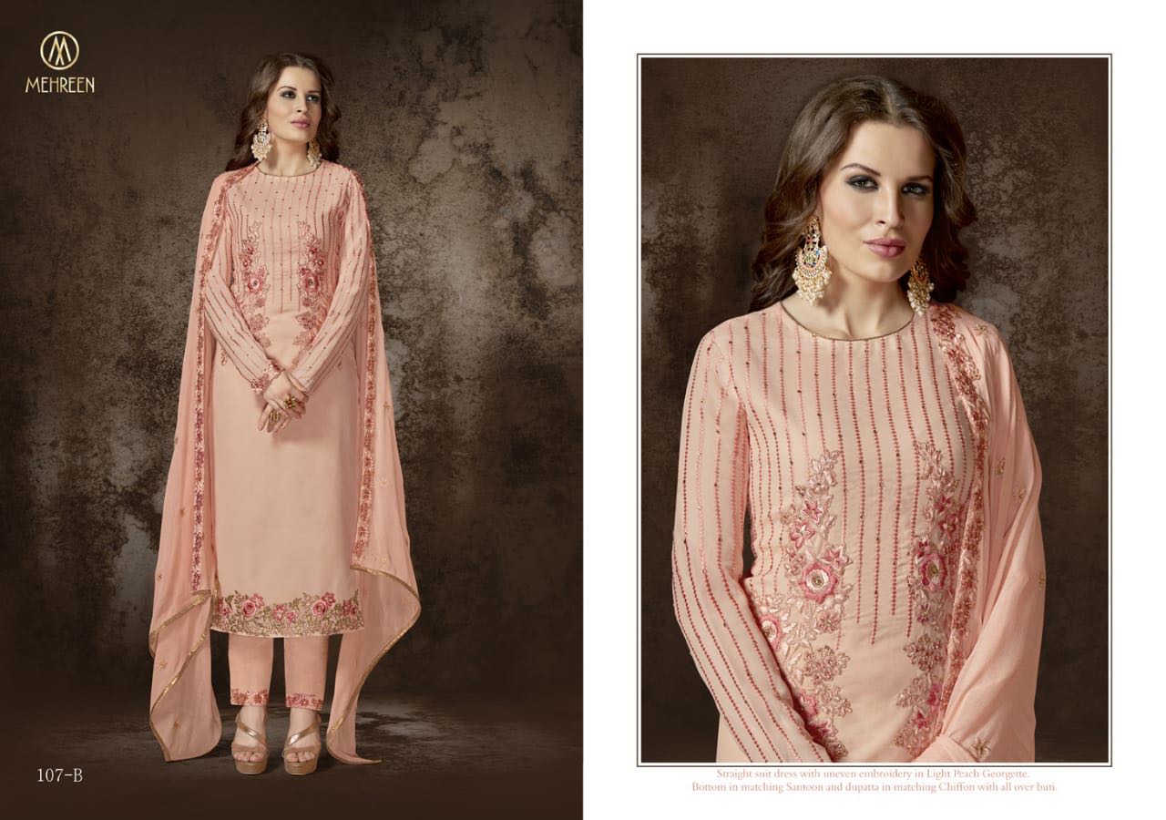 Mehreen Vol-2 By Nakshatra Creation 105-a To 108-b Series Designer Suits Collection Beautiful Stylish Fancy Colorful Party Wear & Occasional Wear Premium Georgette Dresses At Wholesale Price