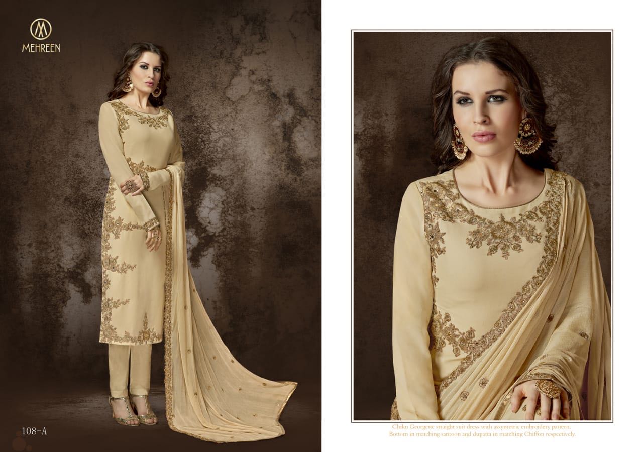 Mehreen Vol-2 By Nakshatra Creation 105-a To 108-b Series Designer Suits Collection Beautiful Stylish Fancy Colorful Party Wear & Occasional Wear Premium Georgette Dresses At Wholesale Price