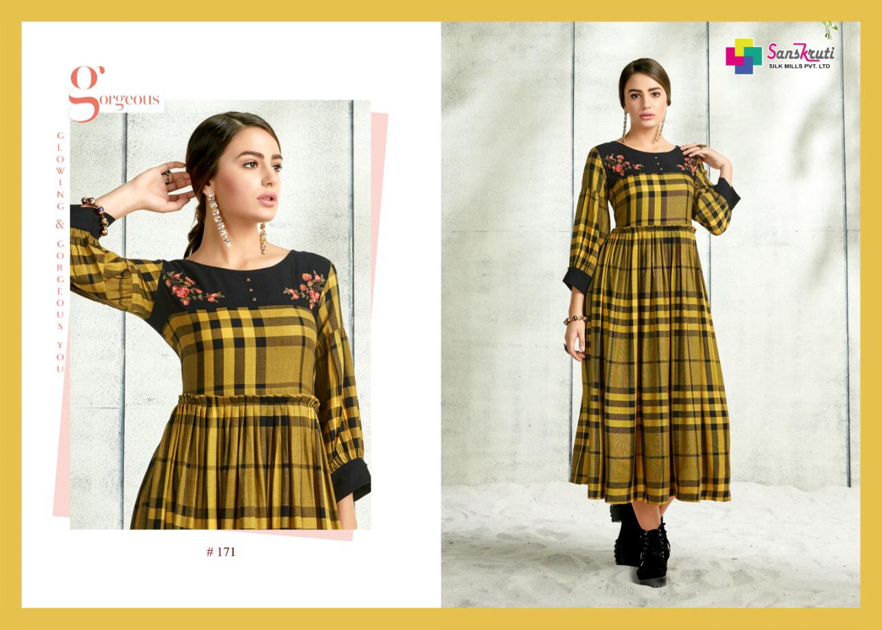 Midiz By Sanskruti Silk Mill 168 To 173 Series Beautiful Colorful Stylish Fancy Casual Wear & Ethnic Wear & Ready To Wear Silk Slub Like Embroidered Kurtis At Wholesale Price