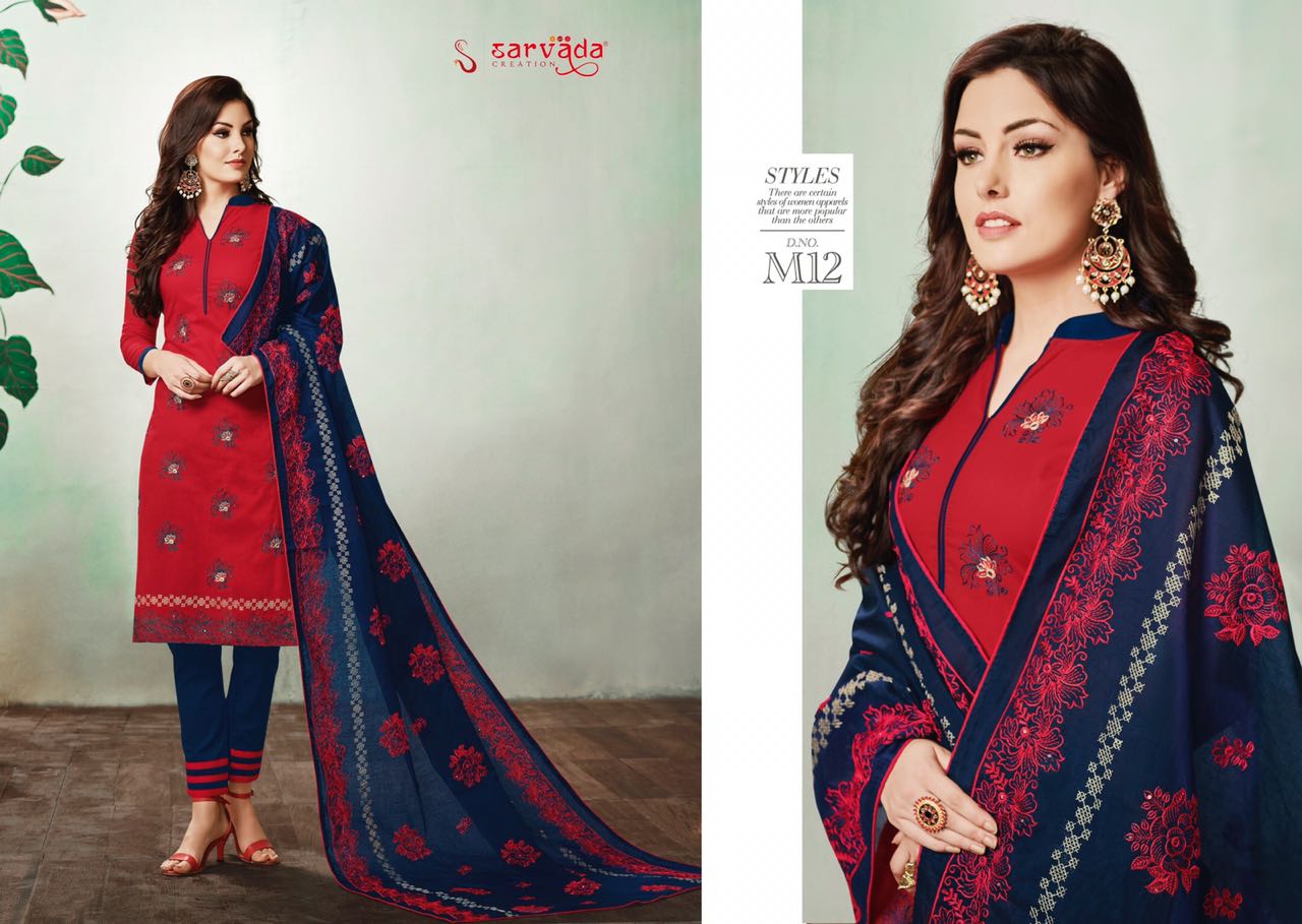 Mulmul By Sarvada Creation 1 To 12 Series Beautiful Suits Stylish Fancy Colorful Casual Wear & Ethnic Wear Cambric Cotton Lawn Dresses At Wholesale Price