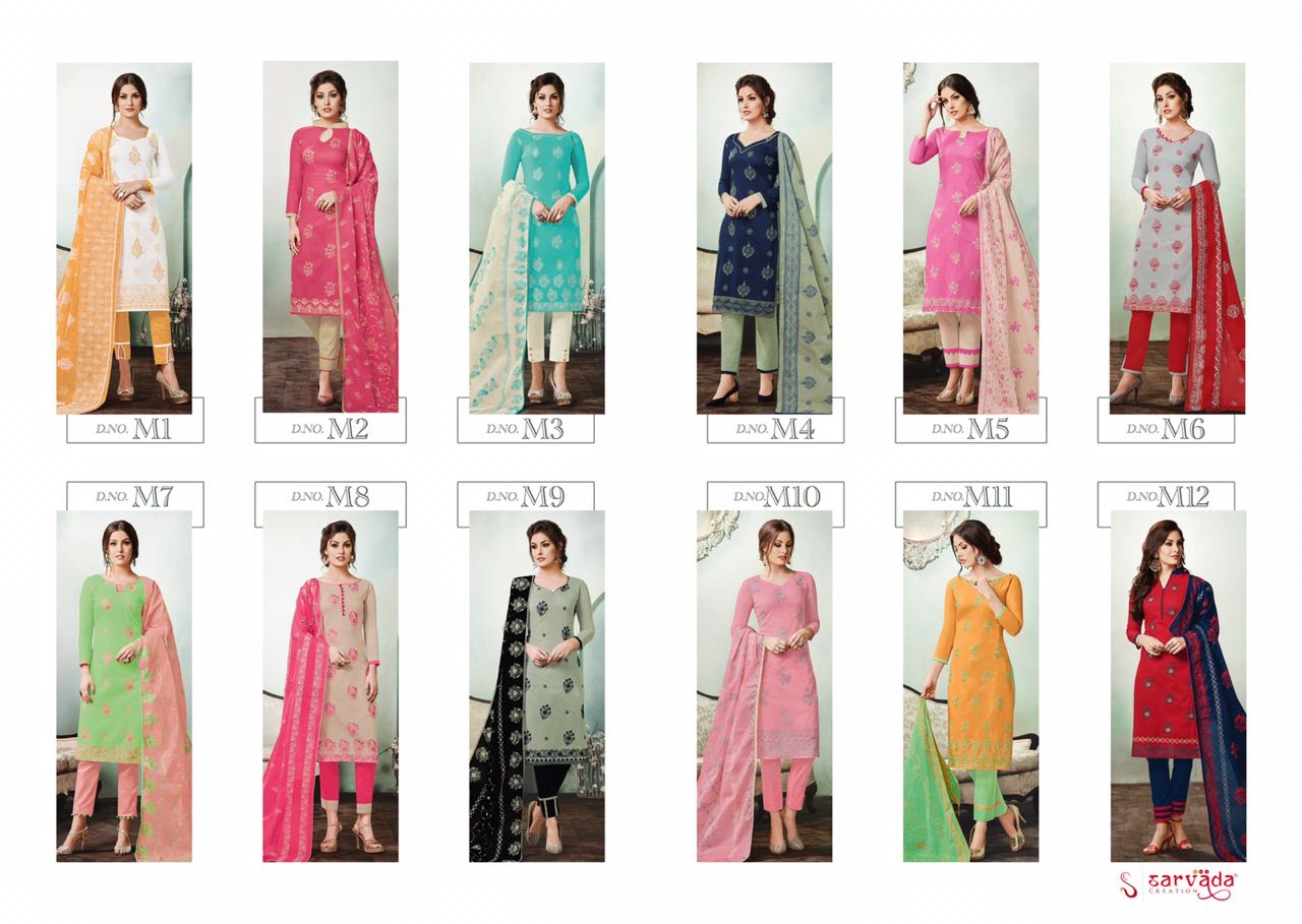 Mulmul By Sarvada Creation 1 To 12 Series Beautiful Suits Stylish Fancy Colorful Casual Wear & Ethnic Wear Cambric Cotton Lawn Dresses At Wholesale Price