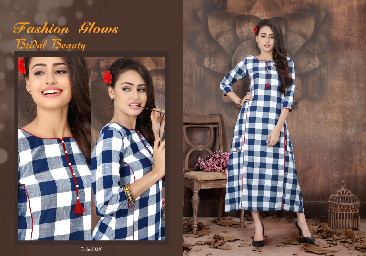 Nayra By Neeti Creation 20028 To 20032 Series Stylish Fancy Beautiful Colorful Casual Wear & Ethnic Wear Heavy Rayon Cheks & Strip Kurtis At Wholesale Price