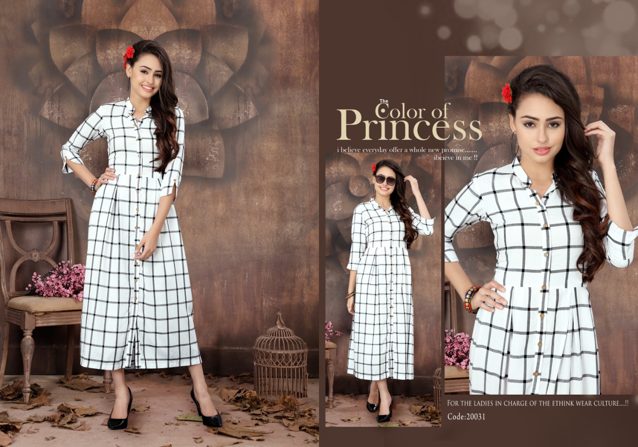 Nayra By Neeti Creation 20028 To 20032 Series Stylish Fancy Beautiful Colorful Casual Wear & Ethnic Wear Heavy Rayon Cheks & Strip Kurtis At Wholesale Price
