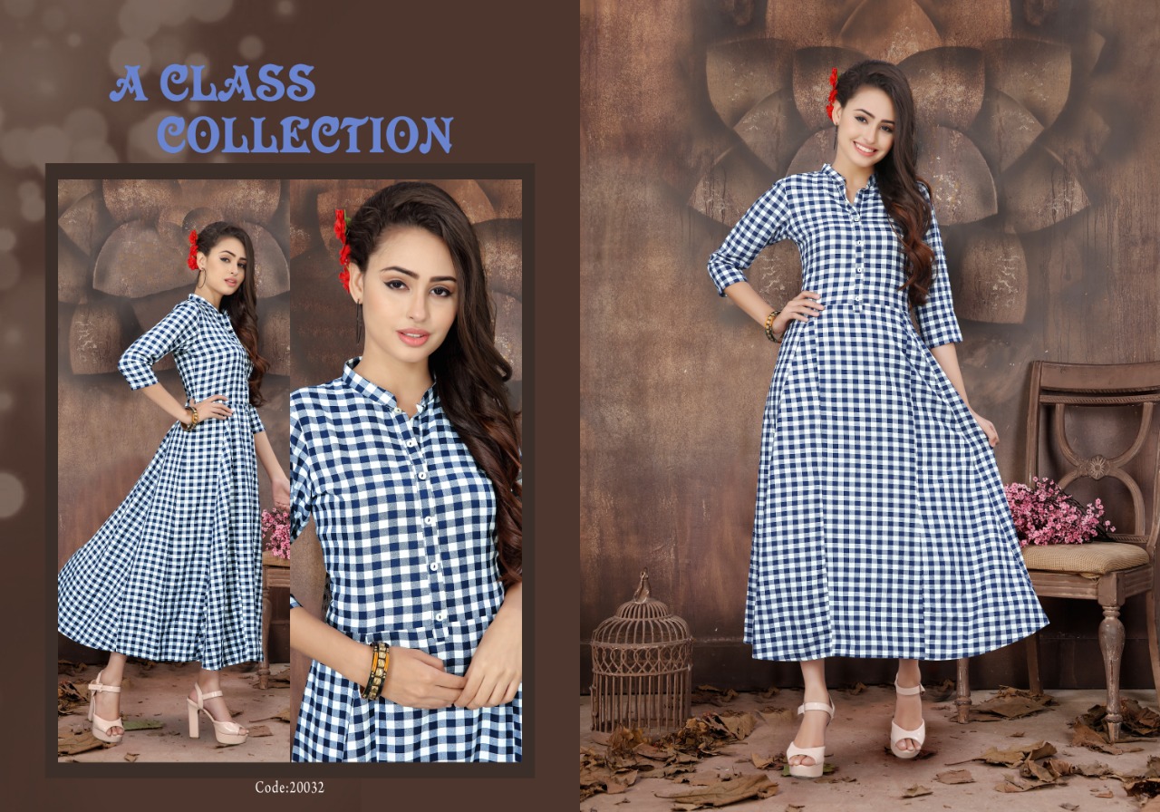 Nayra By Neeti Creation 20028 To 20032 Series Stylish Fancy Beautiful Colorful Casual Wear & Ethnic Wear Heavy Rayon Cheks & Strip Kurtis At Wholesale Price