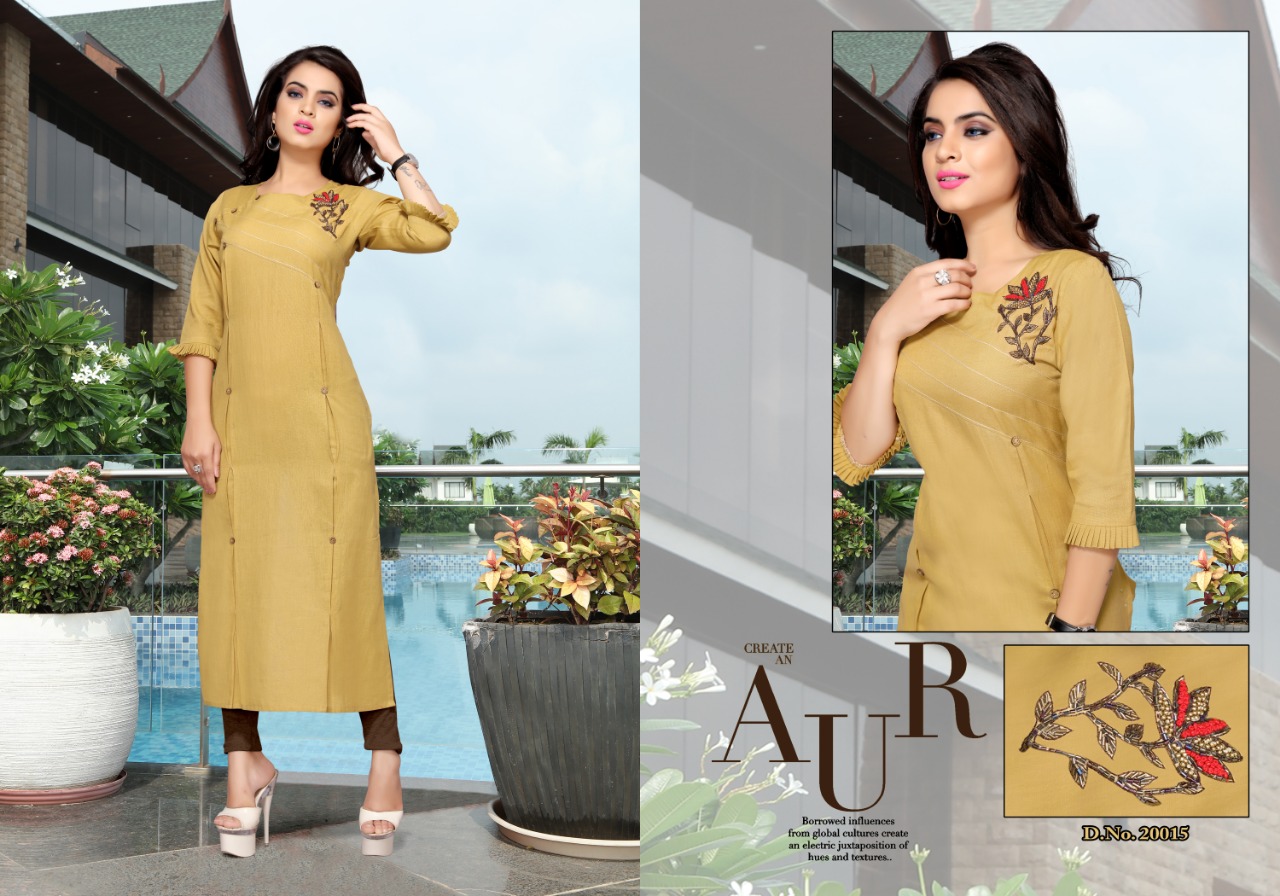 Nazrana By Neeti Creation 20015 To 20020 Series Indian Traditional Wear Collection Beautiful Stylish Fancy Colorful Party Wear & Occasional Wear Cotton Slub With Hand Work Kurtis At Wholesale Price