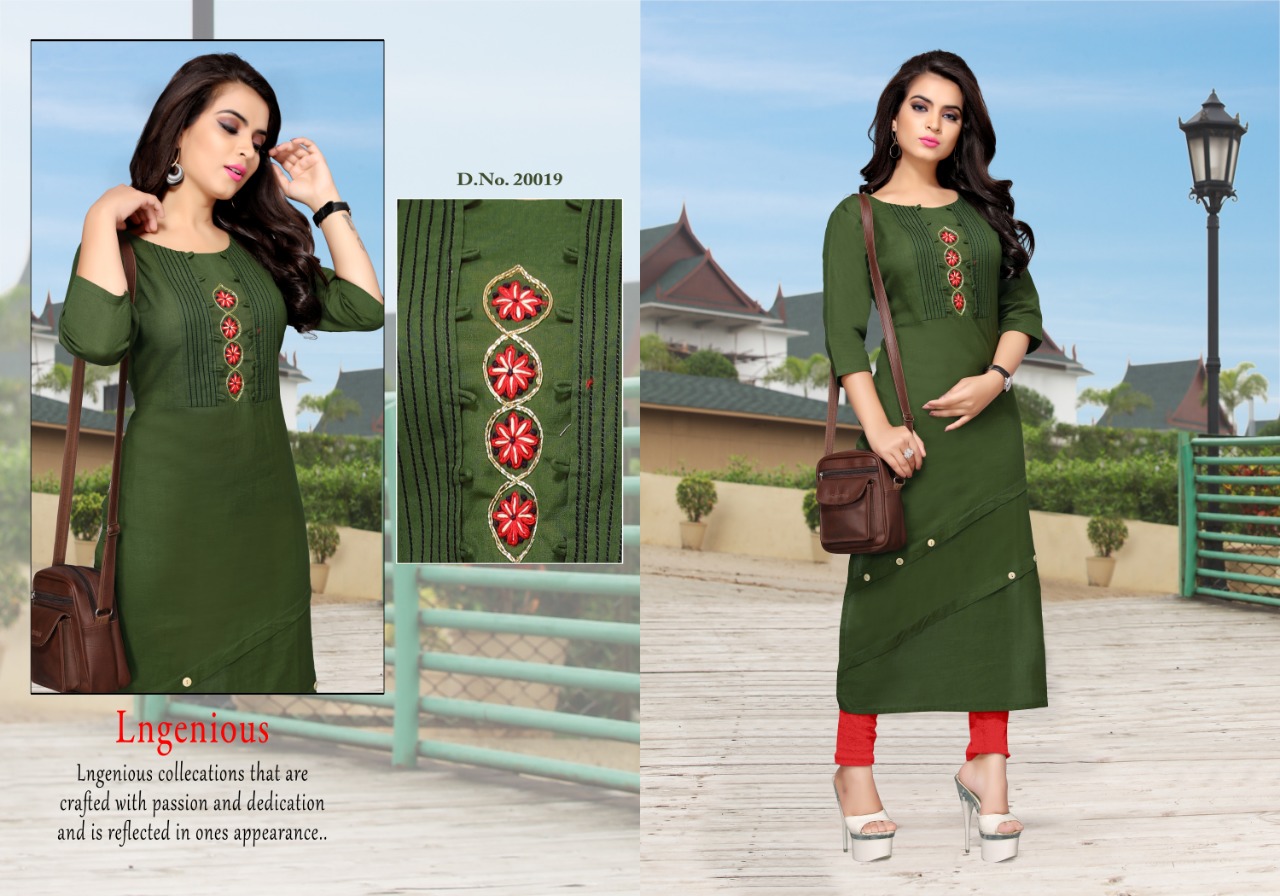 Nazrana By Neeti Creation 20015 To 20020 Series Indian Traditional Wear Collection Beautiful Stylish Fancy Colorful Party Wear & Occasional Wear Cotton Slub With Hand Work Kurtis At Wholesale Price
