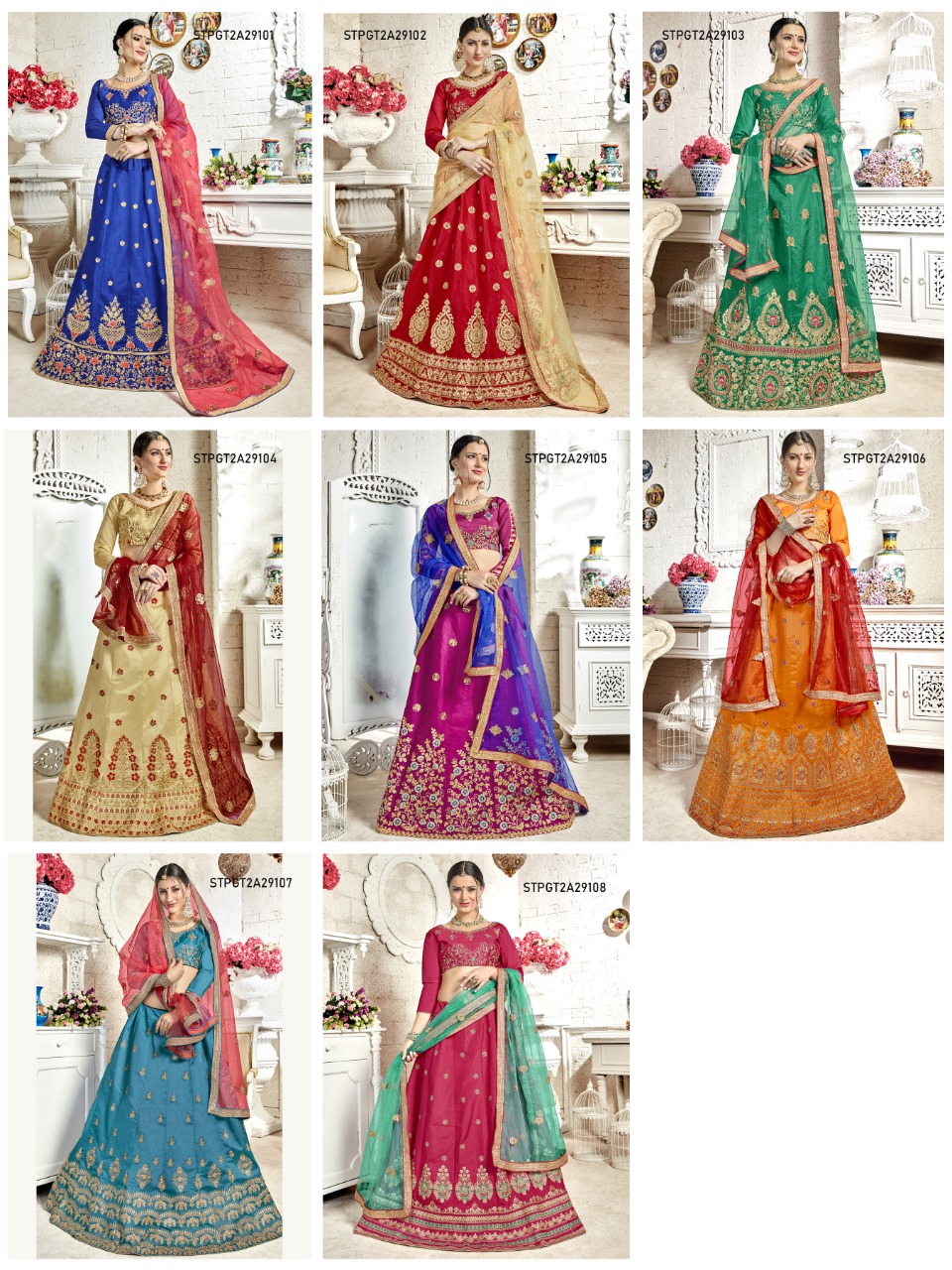 Panghat-2 By Aasvaa 29101 To 29108 Series Beautiful Suits Stylish Fancy Colorful Party Wear & Ethnic Wear Collection Bangalori Silk Lehengas At Wholesale Price