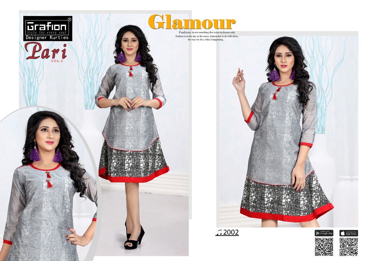 Pari Vol-3 By Grafion 2001 To 2010 Series Indian Traditional Wear Collection Beautiful Stylish Fancy Colorful Party Wear & Occasional Wear Cotton Chandri Kurtis At Wholesale Price