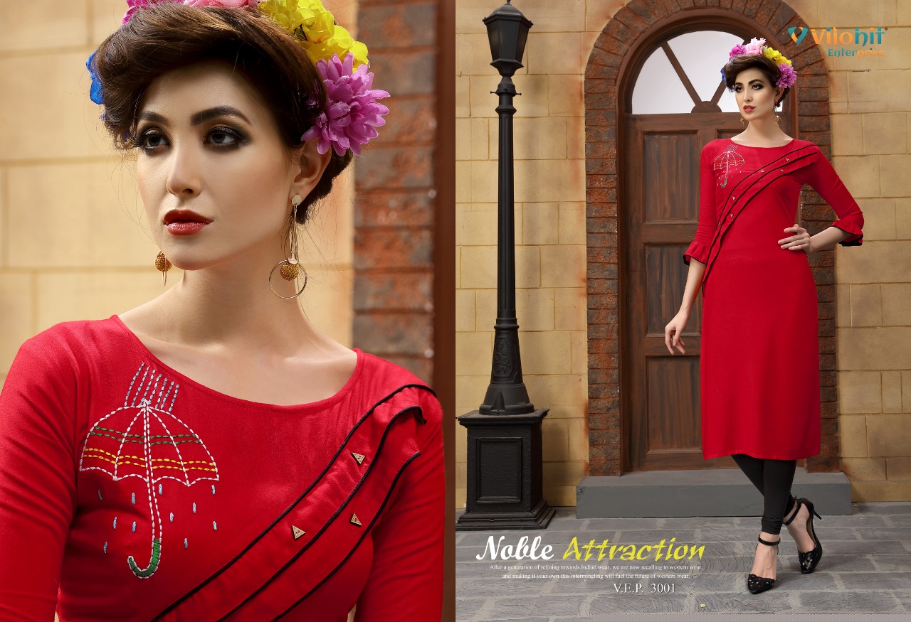 Payal Vol-3 By Vilohit Enterprise 3001 To 3007 Series Indian Traditional Wear Collection Beautiful Stylish Fancy Colorful Party Wear & Occasional Wear Heavy Embroidered Kurtis At Wholesale Price