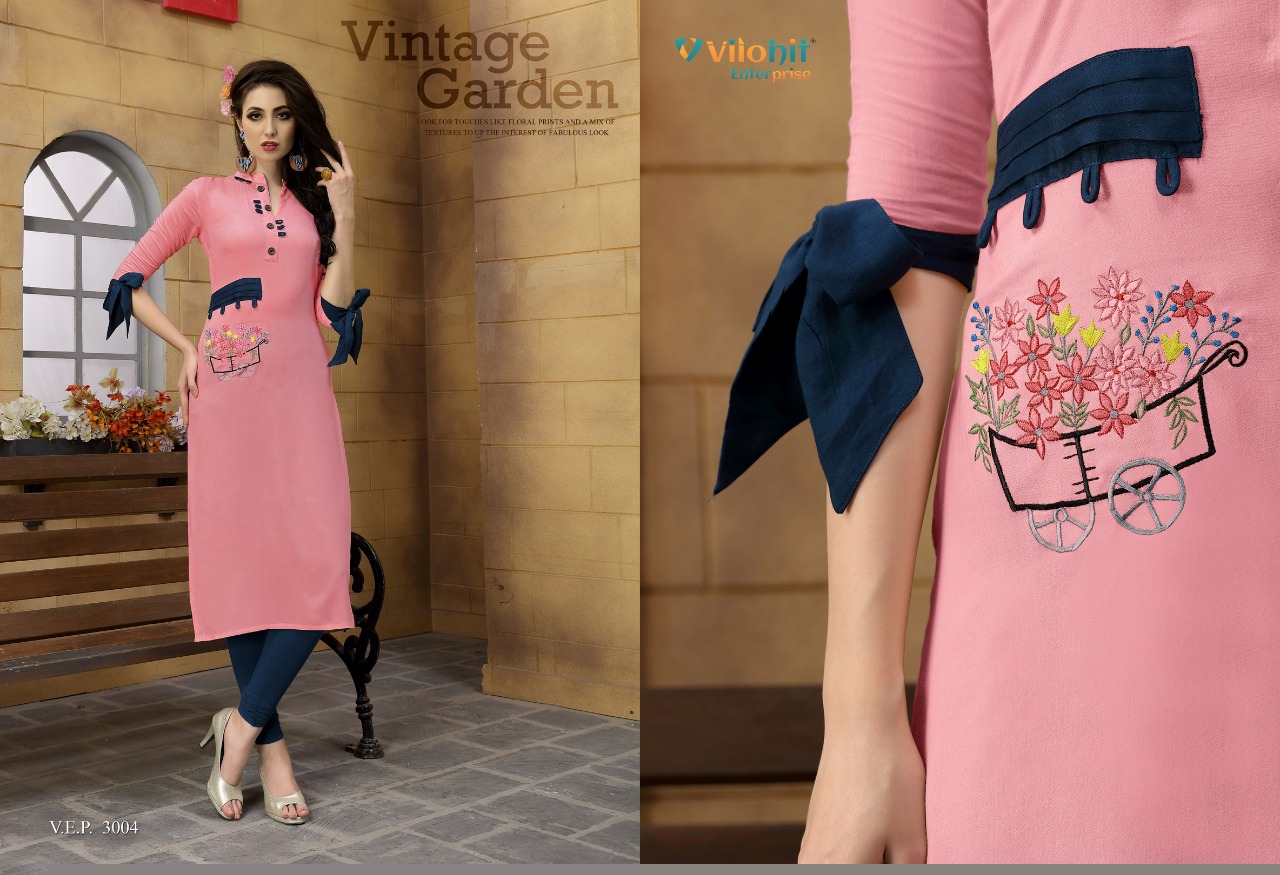 Payal Vol-3 By Vilohit Enterprise 3001 To 3007 Series Indian Traditional Wear Collection Beautiful Stylish Fancy Colorful Party Wear & Occasional Wear Heavy Embroidered Kurtis At Wholesale Price