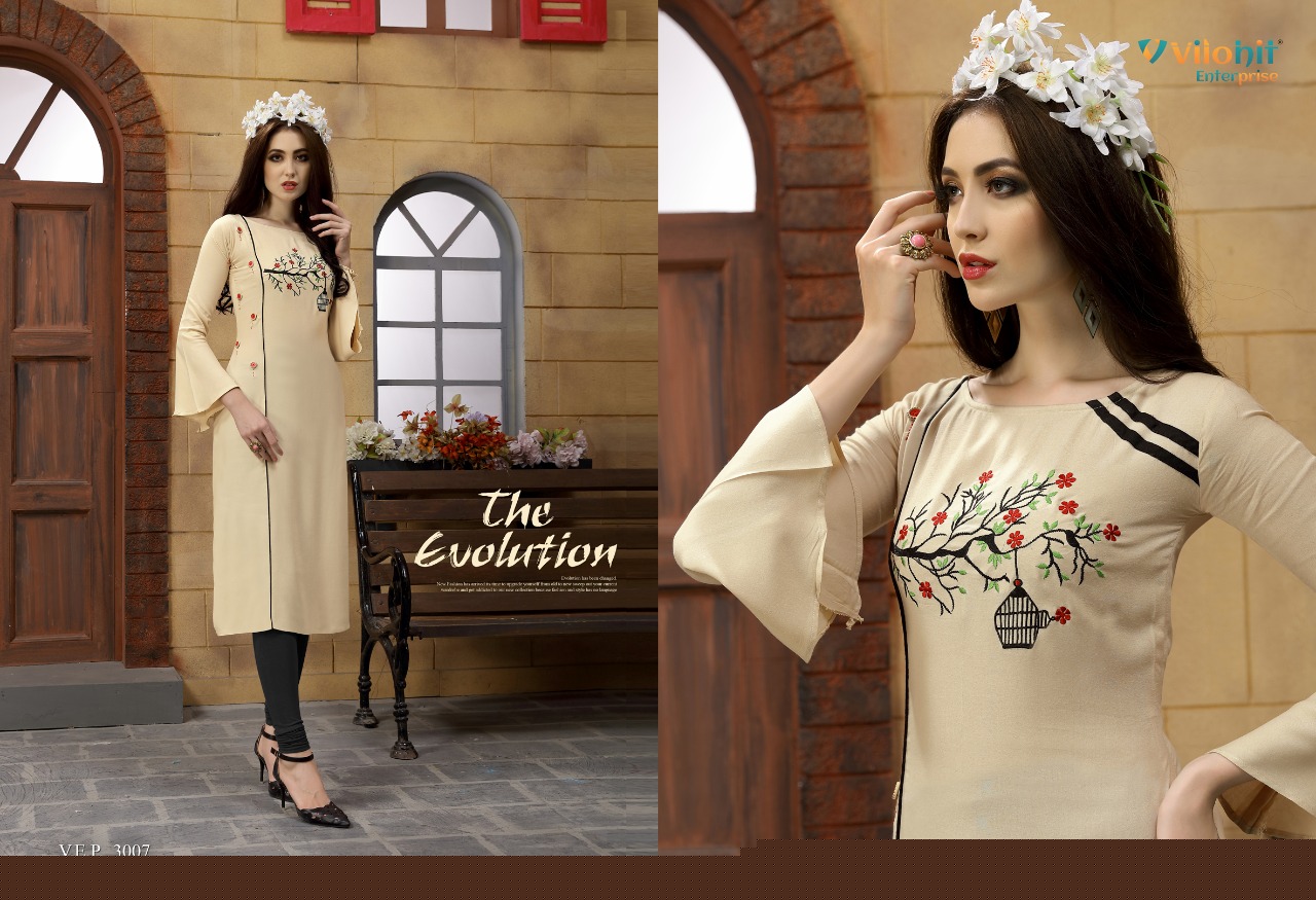 Payal Vol-3 By Vilohit Enterprise 3001 To 3007 Series Indian Traditional Wear Collection Beautiful Stylish Fancy Colorful Party Wear & Occasional Wear Heavy Embroidered Kurtis At Wholesale Price