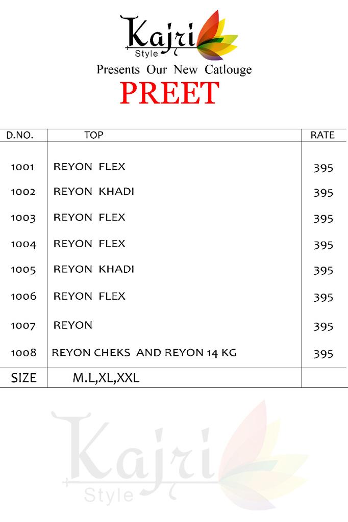 Preet By Kajri Style 1001 To 1008 Series Indian Traditional Wear Collection Beautiful Stylish Fancy Colorful Party Wear & Occasional Wear Rayon Kurtis At Wholesale Price