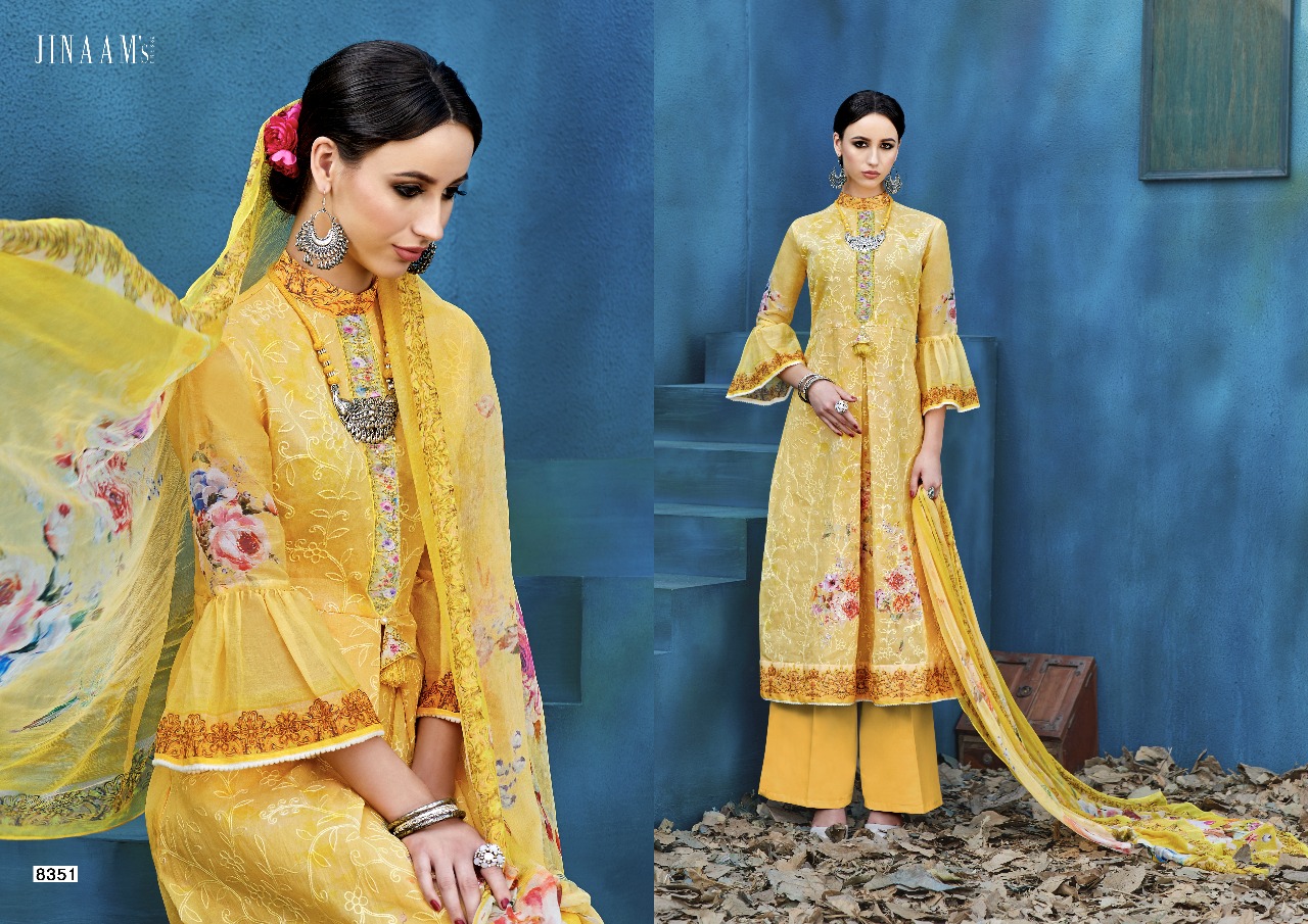 Princess Collection By Jinaam Dresses 8351 To 8359 Series Designer Pakistani Suits Beautiful Stylish Fancy Colorful Party Wear & Occasional Wear Cotton Satin Printed Dresses At Wholesale Price