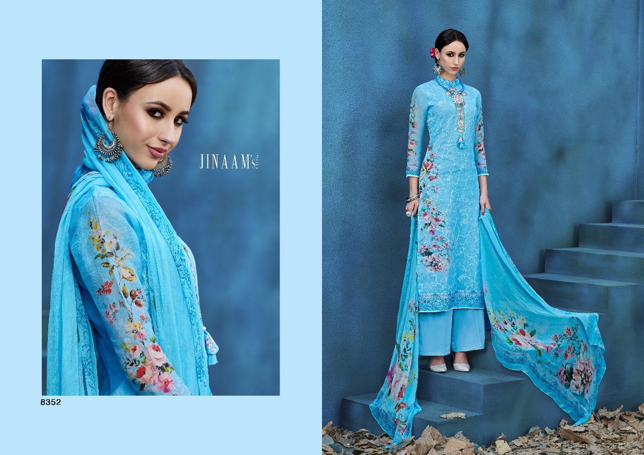 Princess Collection By Jinaam Dresses 8351 To 8359 Series Designer Pakistani Suits Beautiful Stylish Fancy Colorful Party Wear & Occasional Wear Cotton Satin Printed Dresses At Wholesale Price