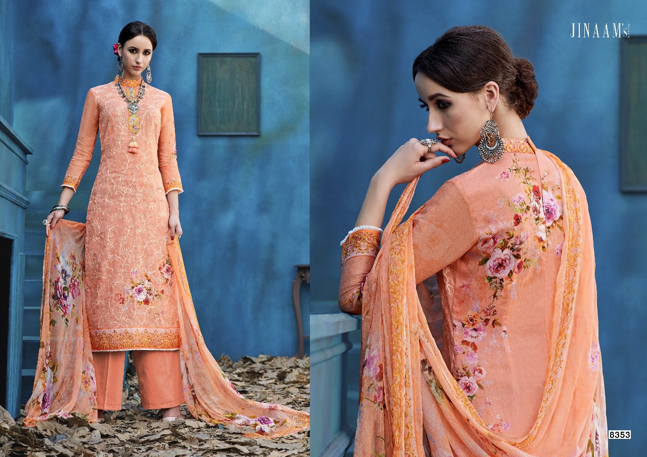 Princess Collection By Jinaam Dresses 8351 To 8359 Series Designer Pakistani Suits Beautiful Stylish Fancy Colorful Party Wear & Occasional Wear Cotton Satin Printed Dresses At Wholesale Price