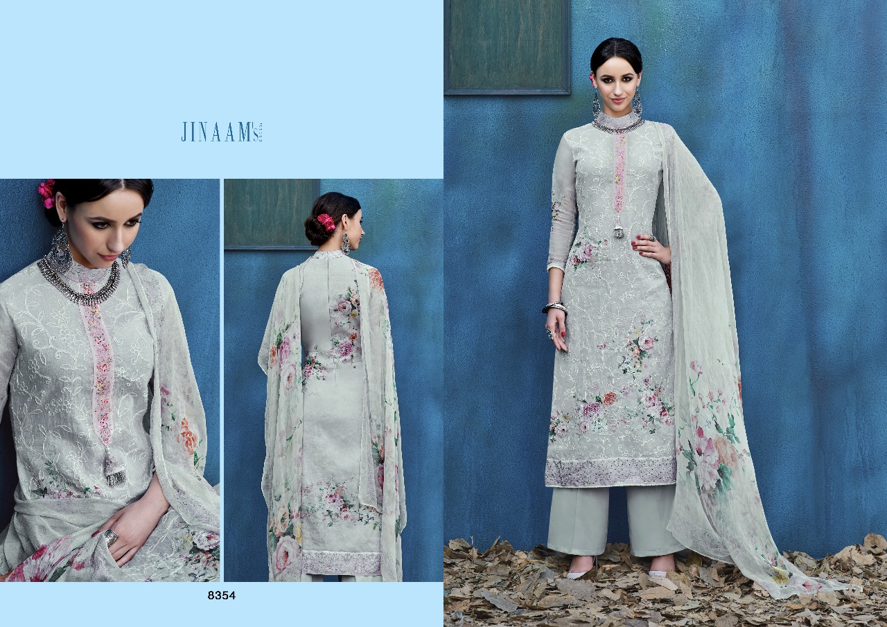 Princess Collection By Jinaam Dresses 8351 To 8359 Series Designer Pakistani Suits Beautiful Stylish Fancy Colorful Party Wear & Occasional Wear Cotton Satin Printed Dresses At Wholesale Price