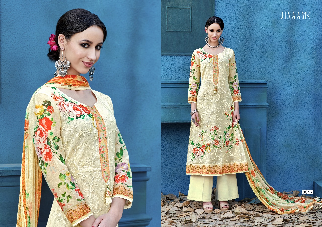 Princess Collection By Jinaam Dresses 8351 To 8359 Series Designer Pakistani Suits Beautiful Stylish Fancy Colorful Party Wear & Occasional Wear Cotton Satin Printed Dresses At Wholesale Price
