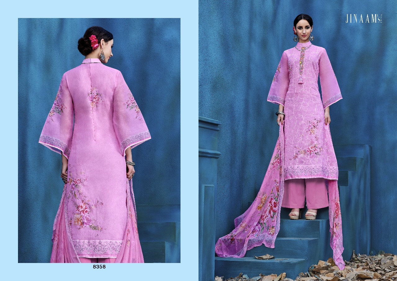 Princess Collection By Jinaam Dresses 8351 To 8359 Series Designer Pakistani Suits Beautiful Stylish Fancy Colorful Party Wear & Occasional Wear Cotton Satin Printed Dresses At Wholesale Price