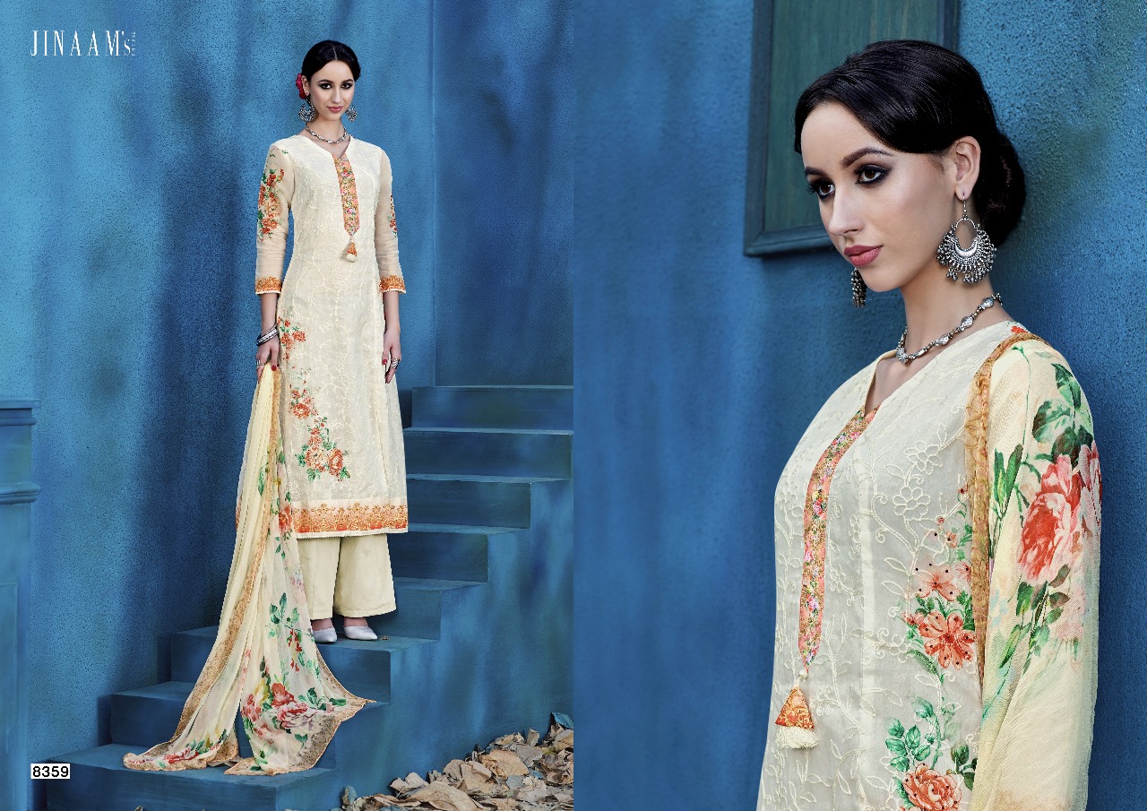 Princess Collection By Jinaam Dresses 8351 To 8359 Series Designer Pakistani Suits Beautiful Stylish Fancy Colorful Party Wear & Occasional Wear Cotton Satin Printed Dresses At Wholesale Price