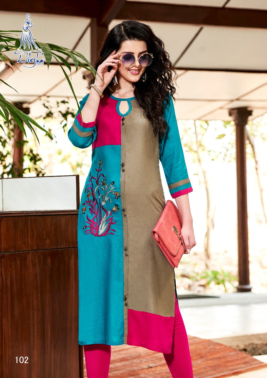 Raahi Vol 1 By Diksha Fashion 101 To 1012 Series Beautiful Stylish Colorful Fancy Ethnic Wear & Casual Wear Rayo Kurtis At Wholesale Price