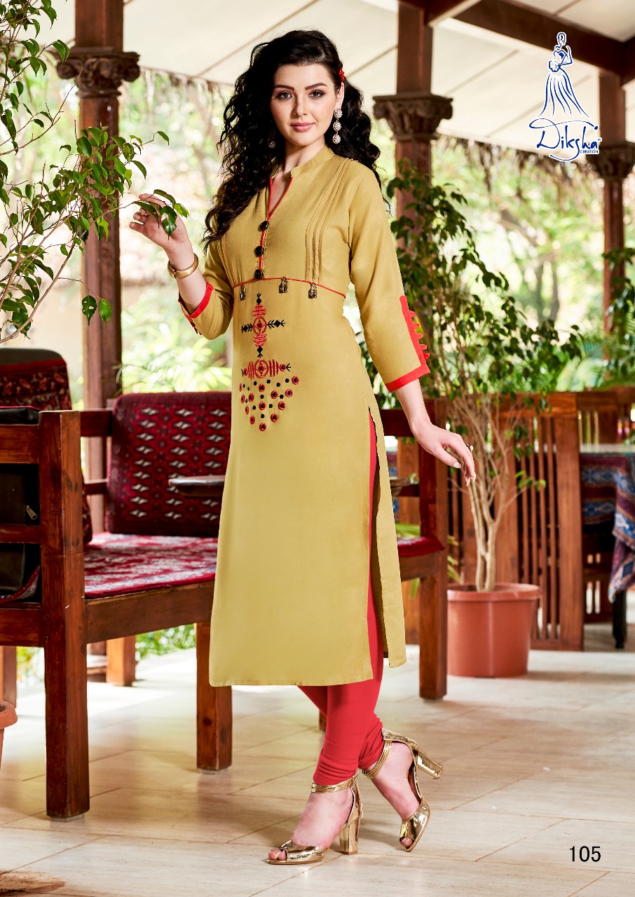 Raahi Vol 1 By Diksha Fashion 101 To 1012 Series Beautiful Stylish Colorful Fancy Ethnic Wear & Casual Wear Rayo Kurtis At Wholesale Price