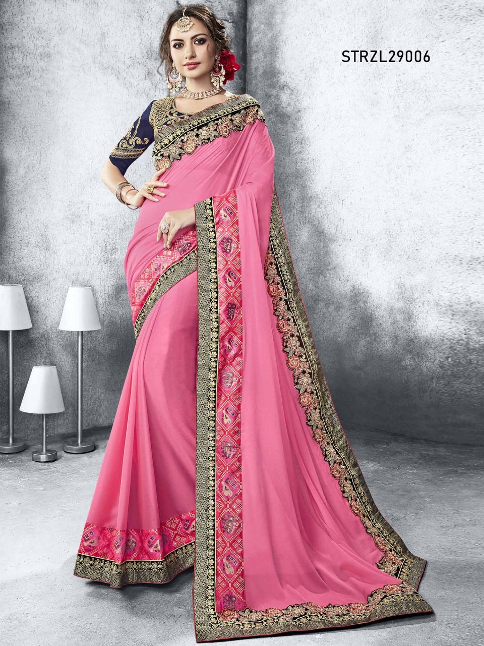 Rozela By Aasvaa Wholesale Strzl29001 To Strzl29008 Series Indian Traditional Wear Collection Beautiful Stylish Fancy Colorful Party Wear & Occasional Wear Sarees At Wholesale Price