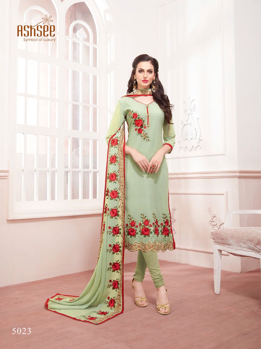 Sale Ruby By Ashsee 5020 To 5024 Series Beautiful Stylish Fancy Colorful Party Wear & Ethnic Wear Faux Georgette Embroidered Dresses At Wholesale Price