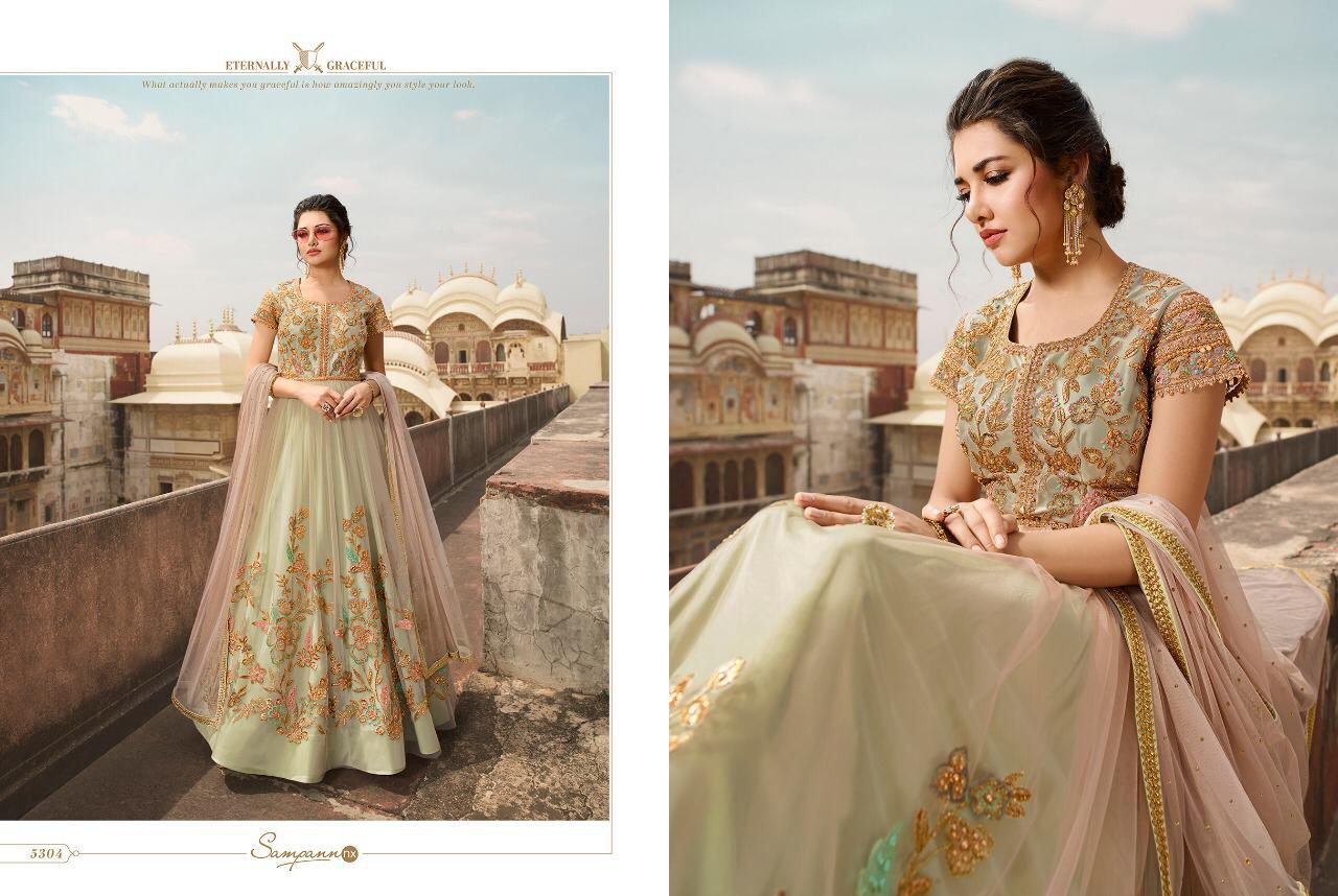 Saga By Sampann Nx 5301 To 5308 Series Anarkali Designer Beautiful Suits Colorful Stylish Fancy Casual Wear & Ethnic Wear Net/tafeta Dresses At Wholesale Price