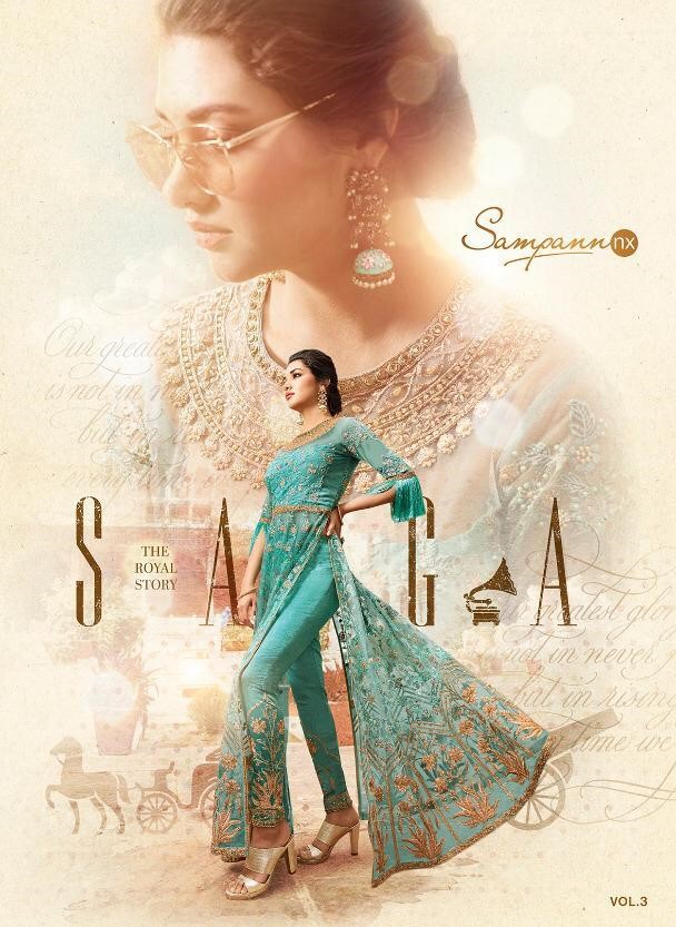 Saga By Sampann Nx 5301 To 5308 Series Anarkali Designer Beautiful Suits Colorful Stylish Fancy Casual Wear & Ethnic Wear Net/tafeta Dresses At Wholesale Price