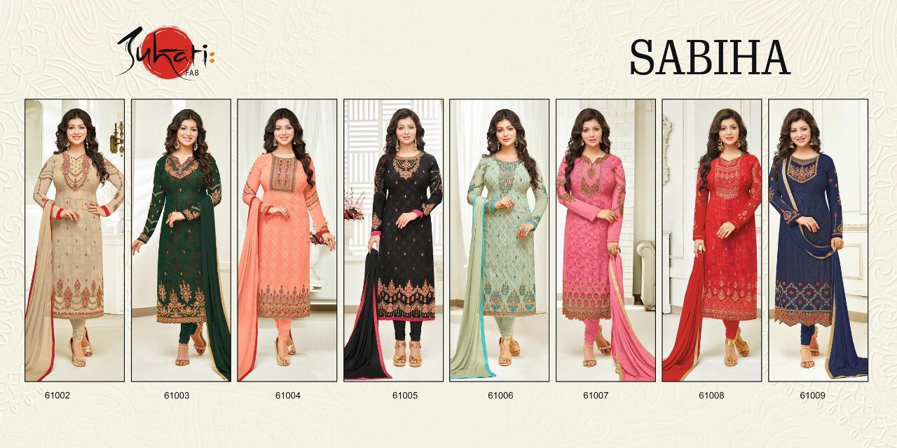 Sahiba By Suhati Fab 61002 To 61009 Series Indian Traditional Wear Collection Beautiful Stylish Fancy Colorful Party Wear & Occasional Wear Georgette Print Dress At Wholesale Price