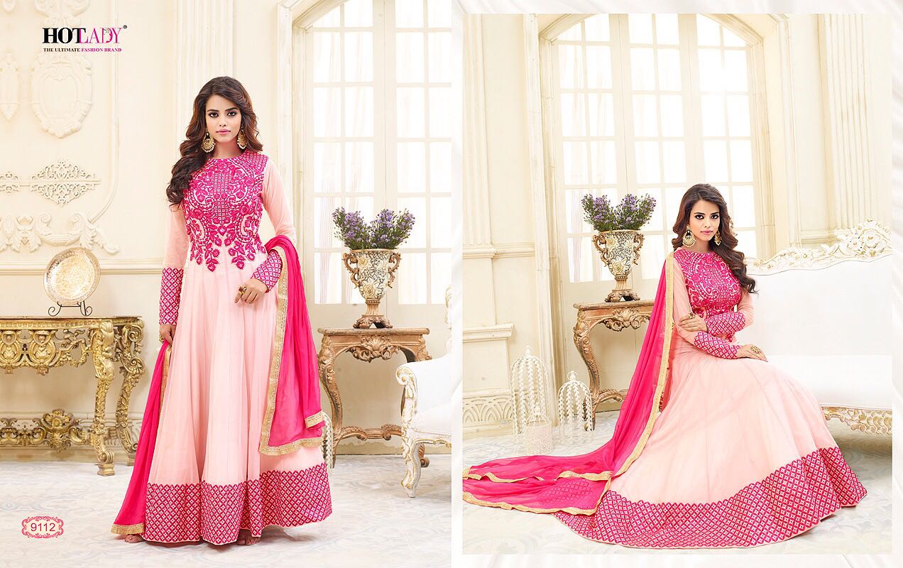 Shemaya Nx By Hot Lady Sc Designer Anarkali Collection Suits Beautiful Stylish Fancy Colorful Party Wear & Occasional Wear Chiffon/ Georgette Dresses At Wholesale Price