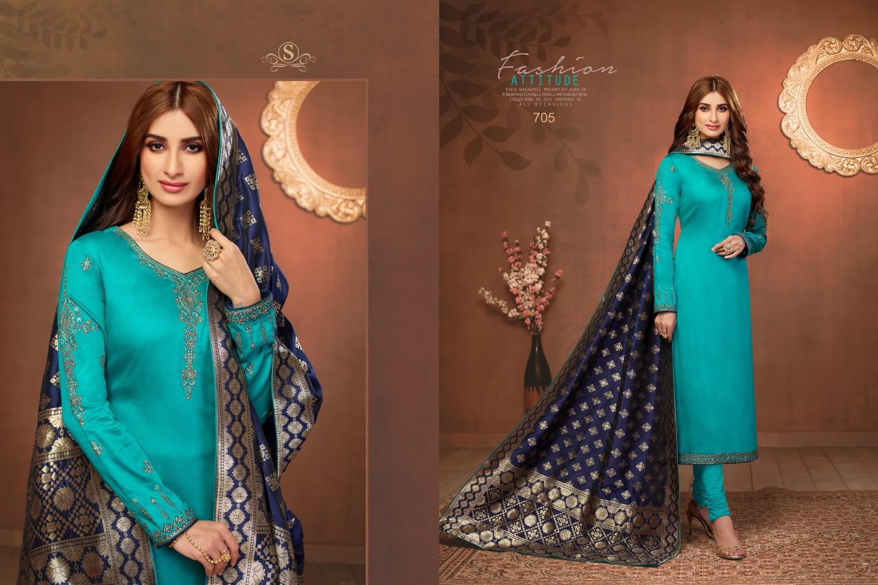Soni Kudi By Samaira Fashion 702 To 710 Series Indian Traditional Wear Collection Beautiful Stylish Fancy Colorful Party Wear & Occasional Wear Pure Cotton Jam Silk With Work Dresses At Wholesale Price