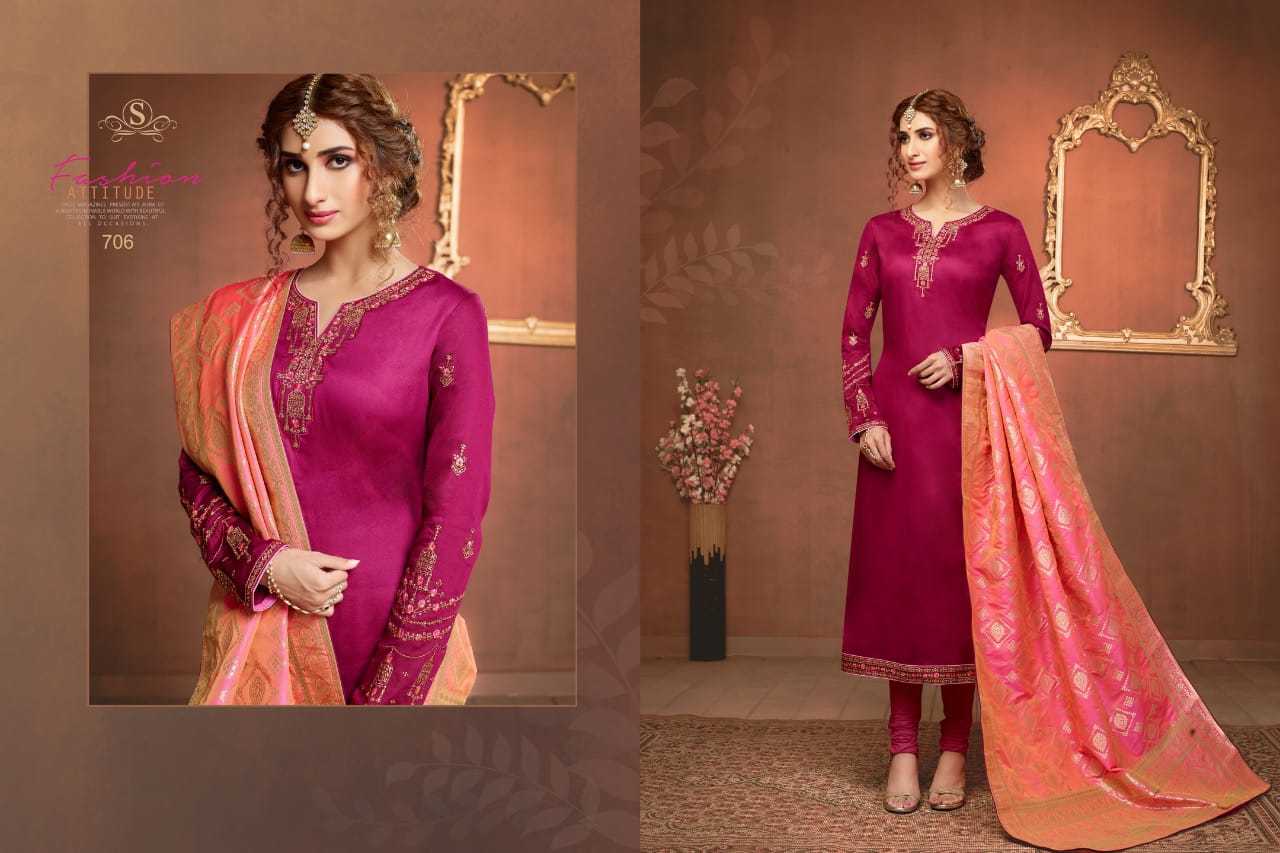 Soni Kudi By Samaira Fashion 702 To 710 Series Indian Traditional Wear Collection Beautiful Stylish Fancy Colorful Party Wear & Occasional Wear Pure Cotton Jam Silk With Work Dresses At Wholesale Price