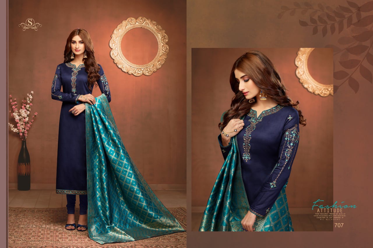 Soni Kudi By Samaira Fashion 702 To 710 Series Indian Traditional Wear Collection Beautiful Stylish Fancy Colorful Party Wear & Occasional Wear Pure Cotton Jam Silk With Work Dresses At Wholesale Price