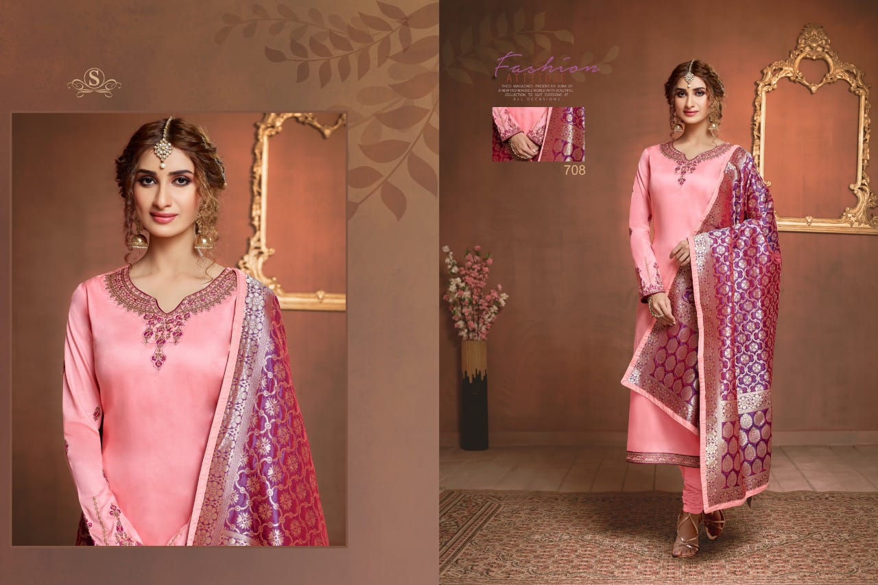 Soni Kudi By Samaira Fashion 702 To 710 Series Indian Traditional Wear Collection Beautiful Stylish Fancy Colorful Party Wear & Occasional Wear Pure Cotton Jam Silk With Work Dresses At Wholesale Price