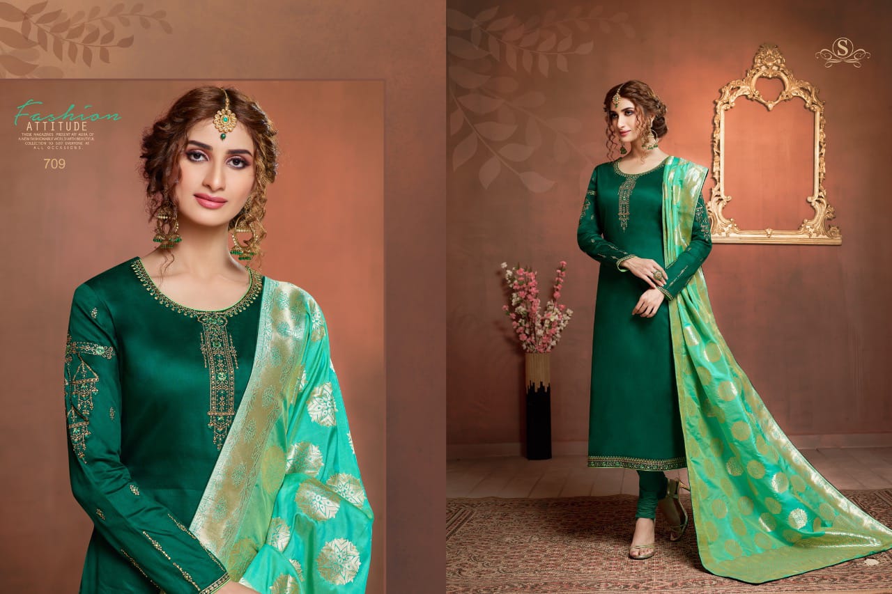 Soni Kudi By Samaira Fashion 702 To 710 Series Indian Traditional Wear Collection Beautiful Stylish Fancy Colorful Party Wear & Occasional Wear Pure Cotton Jam Silk With Work Dresses At Wholesale Price
