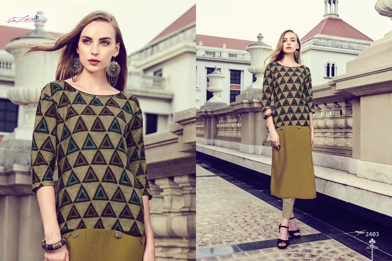 Stanza By Sin Zara 2401 To 2407 Series Indian Traditional Wear Collection Beautiful Stylish Fancy Colorful Party Wear & Occasional Wear Rayon Printed Kurtis At Wholesale Price