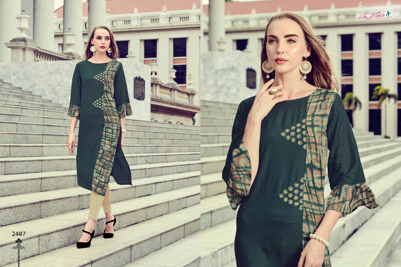 Stanza By Sin Zara 2401 To 2407 Series Indian Traditional Wear Collection Beautiful Stylish Fancy Colorful Party Wear & Occasional Wear Rayon Printed Kurtis At Wholesale Price