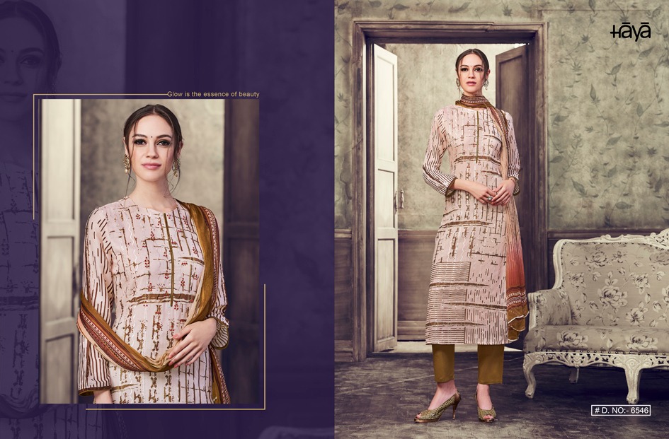 The Winds By Haya 6541 To 6549 Series Beautiful Pakistani Suits Collection Stylish Fancy Colorful Casual Wear & Ethnic Wear Pure Cotton Satin Printed Dresses At Wholesale Price