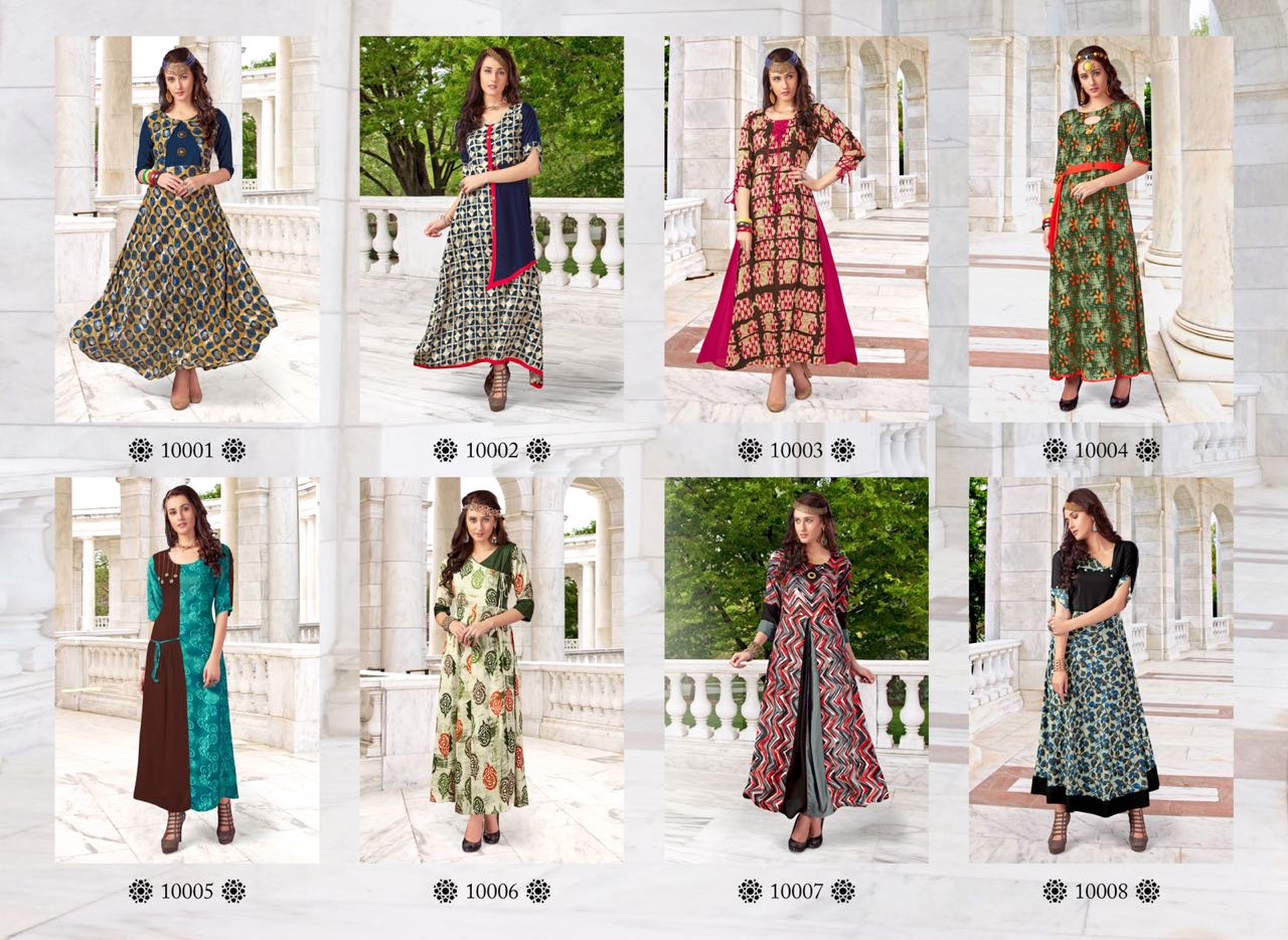 Wardrobe Vol-3 By Amaaya Garments 1001 To 1008 Series Beautiful Stylish Fancy Colorful Casual Wear & Ready To Wear & Ethnic Rayon Printed Kurtis At Wholesale Price