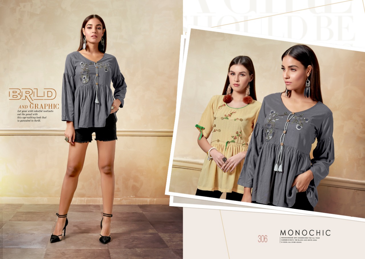 Warina Vol-1 By V S Fashion 301 To 308 Series Beautiful Colorful Stylish Fancy Casual Wear & Ethnic Wear & Ready To Wear Heavy Rayon Embroidered Kurtis At Wholesale Price