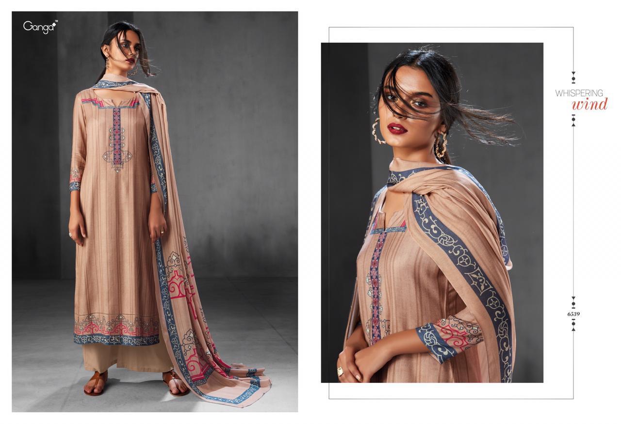 Whispering Wind By Ganga Fashion 6537 To 6545 Series Designer Suits Collection Beautiful Stylish Fancy Colorful Party Wear & Occasional Wear Silk Satin Embroidered & Printed Dresses At Wholesale Price