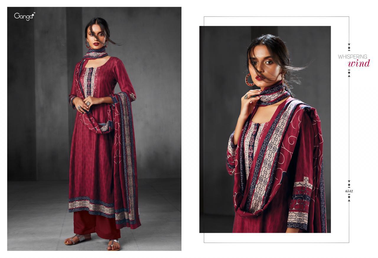 Whispering Wind By Ganga Fashion 6537 To 6545 Series Designer Suits Collection Beautiful Stylish Fancy Colorful Party Wear & Occasional Wear Silk Satin Embroidered & Printed Dresses At Wholesale Price