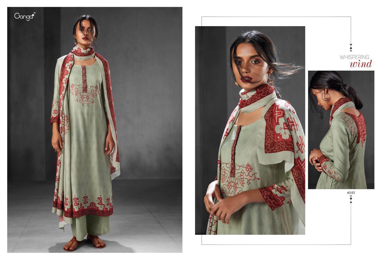 Whispering Wind By Ganga Fashion 6537 To 6545 Series Designer Suits Collection Beautiful Stylish Fancy Colorful Party Wear & Occasional Wear Silk Satin Embroidered & Printed Dresses At Wholesale Price