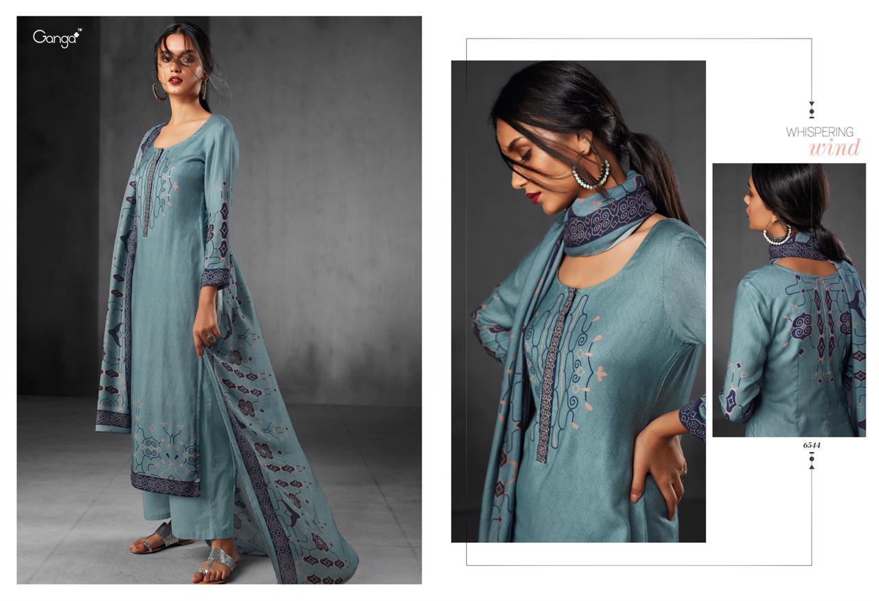 Whispering Wind By Ganga Fashion 6537 To 6545 Series Designer Suits Collection Beautiful Stylish Fancy Colorful Party Wear & Occasional Wear Silk Satin Embroidered & Printed Dresses At Wholesale Price